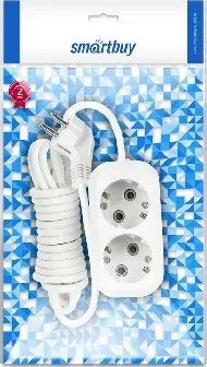 Фото №2 Удлинитель 3М Smartbuy SBE-16-2-03-Z 2роз. (16А/3.5кВт, ПВС 3х1.0)