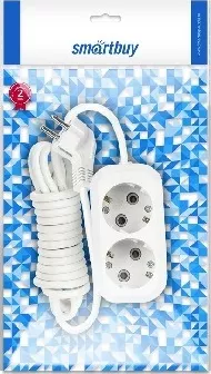 Фото №3 Удлинитель 3М Smartbuy SBE-16-2-03-Z 2роз. (16А/3.5кВт, ПВС 3х1.0)