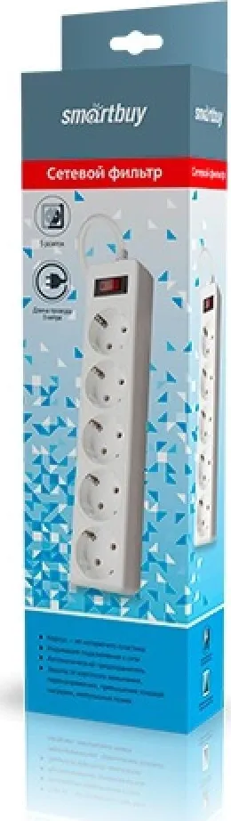 Фото №3 Удлинитель Smartbuy SBSP-18-W 1.8м 5роз. белый