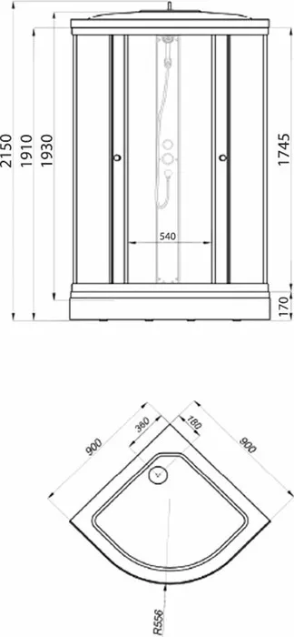 Фото №1 Душевая кабина TRITON Ультра 90x90 задние стенки матовые, стекла прозрачные (Щ0000039048)