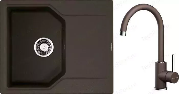 Мойка кухонная и смеситель OMOIKIRI и смеситель Yonaka 61 DC темный шоколад (4993637, 4994105)