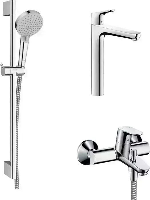 Комплект смесителей Hansgrohe Focus с душевым гарнитуром, хром (31940000, 31531000, 26275000)