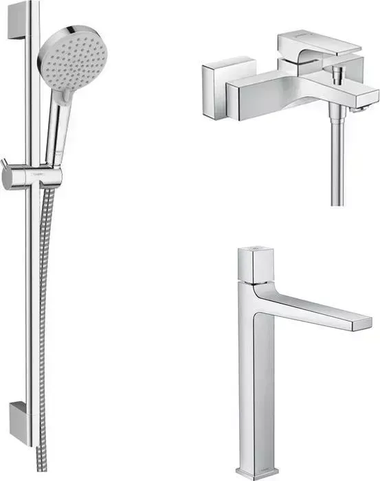 Комплект смесителей Hansgrohe Metropol с душевым гарнитуром, хром (32540000, 32572000, 26275000)