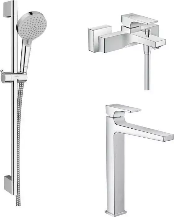 Комплект смесителей Hansgrohe Metropol с душевым гарнитуром, хром (74540000, 32512000, 26275000)