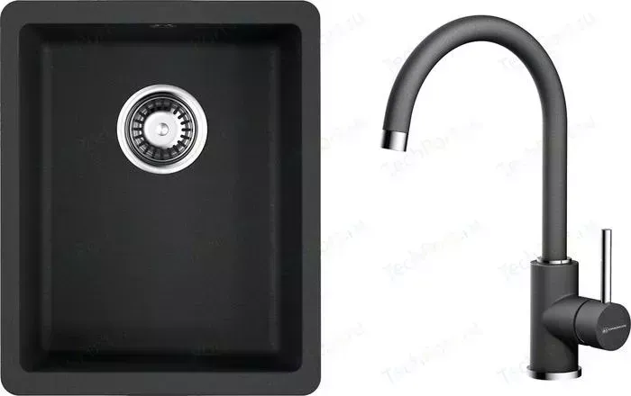 Мойка кухонная и смеситель OMOIKIRI и смеситель Kata 34-U BL черная (4993382, 4994106)