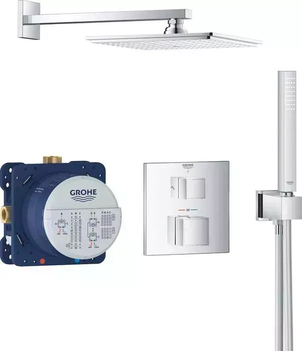 Фото №1 Душевая система Grohe Grohtherm Cube с термостатом, хром (34741000)