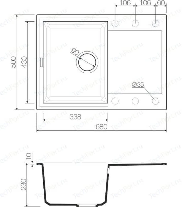 Фото №1 Мойка кухонная OMOIKIRI Sakaime 68-WH, 680х500, белый (4993126)