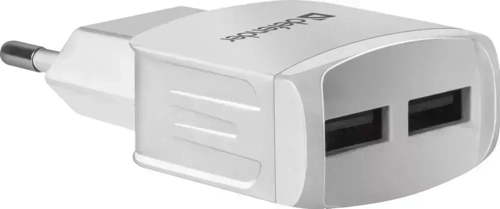 Фото №1 Сетевой адаптер DEFENDER EPA-13 5V / 2.1A 2XUS (83841) белый