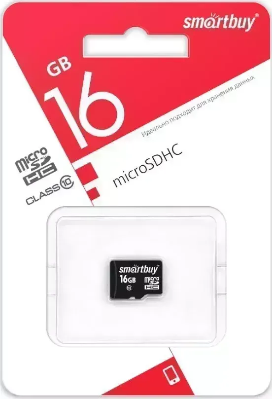 Фото №1 Карта памяти SMARTBUY (SB16GBSDCL10-00) MicroSDHC 16GB Сlass10