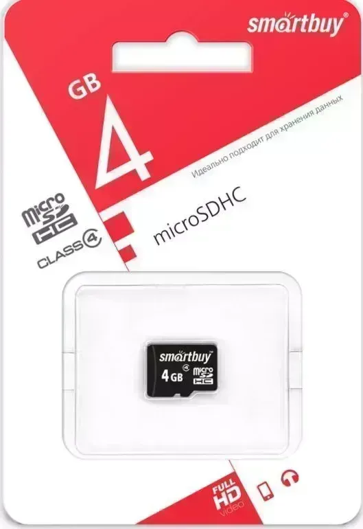 Фото №1 Карта памяти SMARTBUY (SB4GBSDCL4-00) MicroSDHC 4GB Class4