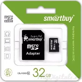 Фото №1 Карта памяти SMARTBUY (SB32GBSDCL10-01LE) MicroSDHC 32GB Class10 LE + адаптер