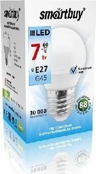 Фото №2 Лампа светодиодная SMARTBUY (SBL-G45-07-40K-E27) G45-07W/4000/E27 (10) Светодиодная лампа