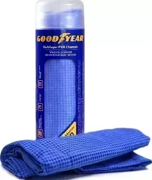 Фото №1 Салфетка GOODYEAR GY000002 Cинтетическая замша 43х64 см с тиснением в для автомобиля с в тубе
