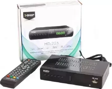 Фото №1 Ресивер цифровой ЭФИР HD-225 DVB-T2/DOLBY DIGITAL/WI-FI/дисплей, металл