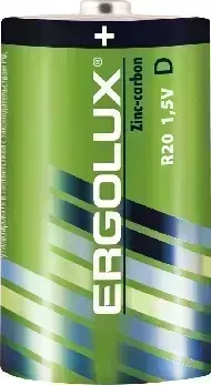 Фото №1 Батарейки ERGOLUX (12442) R20 SR2 (R20SR2, батарейка,1.5В)