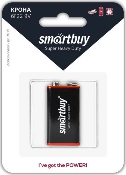 Фото №1 Батарейки SMARTBUY (SBBZ-9V01B) Батарейка солевая крона 6F22/1B