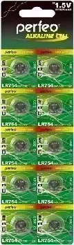 Фото №1 Батарейки PERFEO LR754-10BL ALKALINE CELL 393A AG5 (10)