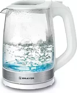 Фото №2 Чайник электрический BRAYER BR1040WH стекло