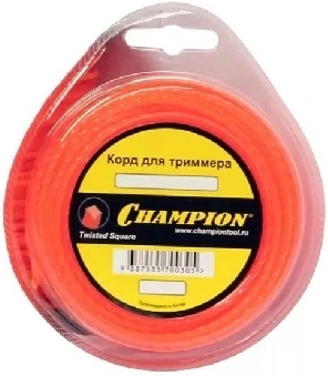 Фото №3 Леска триммерная CHAMPION C5055 - корд трим. Square Twist DUO 2.0мм *15м (витой квадрат) для триммера -