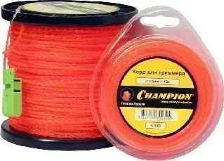 Фото №1 Леска триммерная CHAMPION C7003 - корд трим. Twisted Square 2.4мм* 12м (витой квадрат) для триммера -