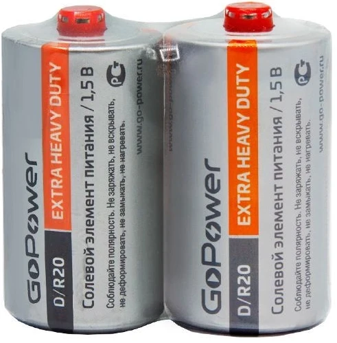 Фото №2 Батарейки GOPOWER (00-00015597) Extra Heavy Duty D/ R20