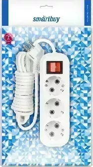 Фото №1 Удлинитель SMARTBUY (SBE-16-3-1.5-ZS) 3 гнз х 1,5 м (16А/3.5кВт, ПВС 3х1.0) с заземлением 3 х м