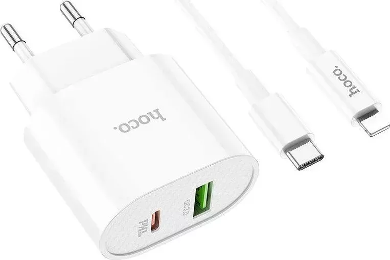 Фото №3 Сетевой адаптер MORE CHOICE (4627151191928) NC46i 2USB 2.4A для Apple 8-pin - 1м White Grey