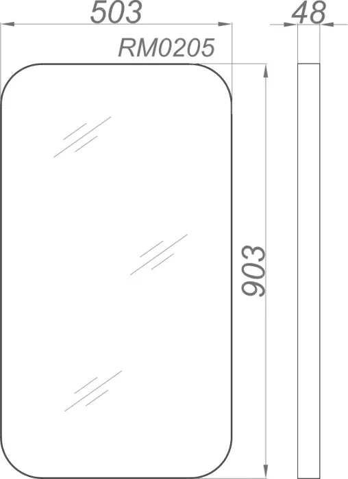 Фото №1 Зеркало Aqwella RM 50х90 черный (RM0205BLK)