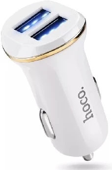 Фото №2 Автомобильное зарядное устройство HOCO (6957531040132) Z1 АЗУ 2USB 2.1A для LIGHTNING 8-PIN белый