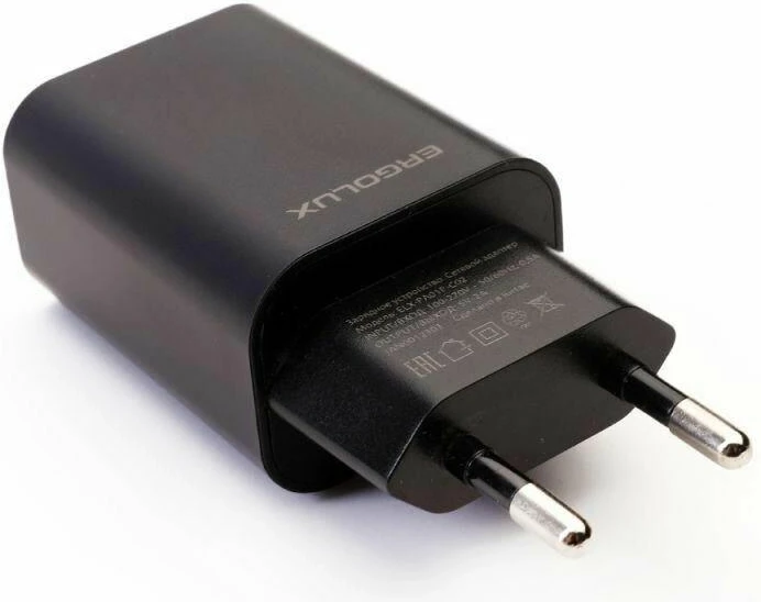 Фото №1 Сетевой адаптер ERGOLUX (15107) ELX-РA01P-C02 ПРОМО ( 10Вт 1USB, 100-220В, 5V/2А, Черный, Пакет) СЗУ (