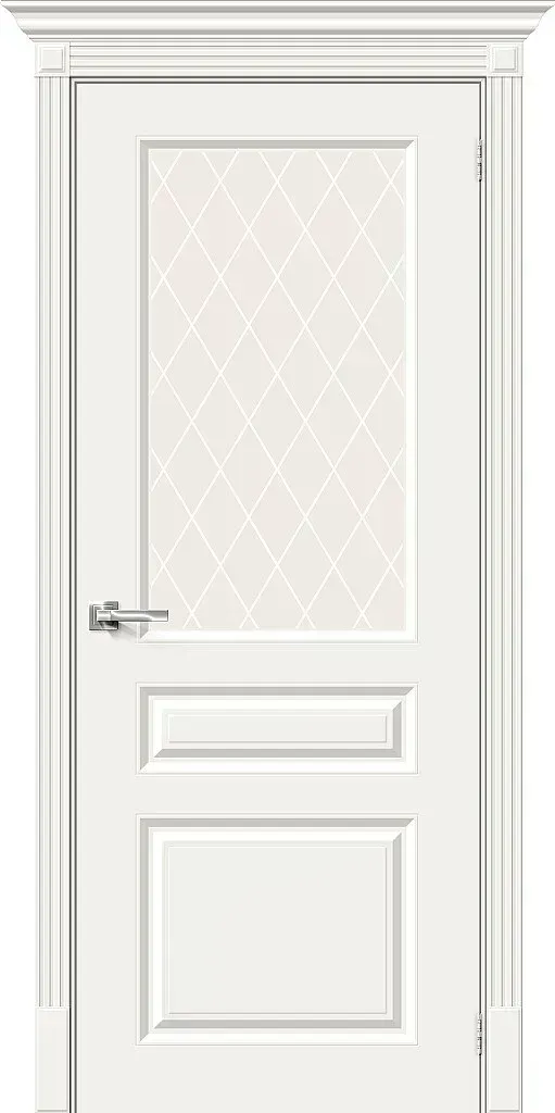 Фото №1 Дверь BRAVO К Скинни-15.1 Whitey White Crystal 200*80, шт