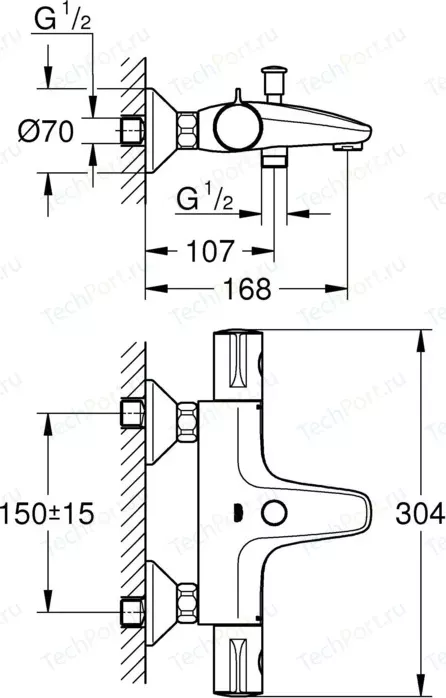Фото №1 Термостат для ванны Grohe Grohtherm 800 (34567000)