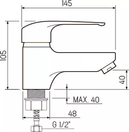 Фото №2 Смеситель для раковины РМС SL50 с коротким изливом (SL50-001F)