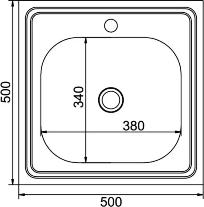 Фото №1 Мойка кухонная Mixline 50х50 0,4 выпуск 1 1/2 (4630030631187)