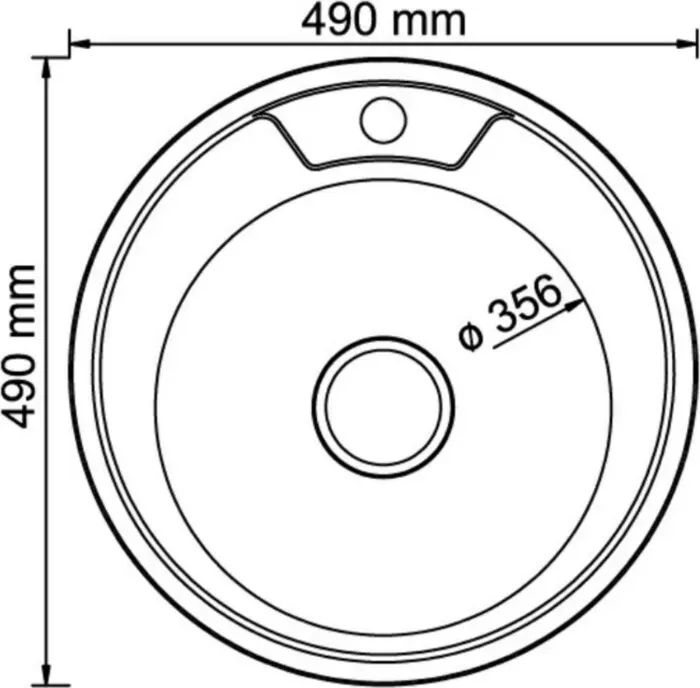 Фото №3 Мойка кухонная Mixline D 49 0,8 выпуск 3 1/2 глуб чаши (4630030631965)
