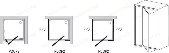 Фото №3 Душевая дверь RAVAK Pivot PDOP2 100х190 см, стекло прозрачное, профиль сатин (03GA0U00Z1)