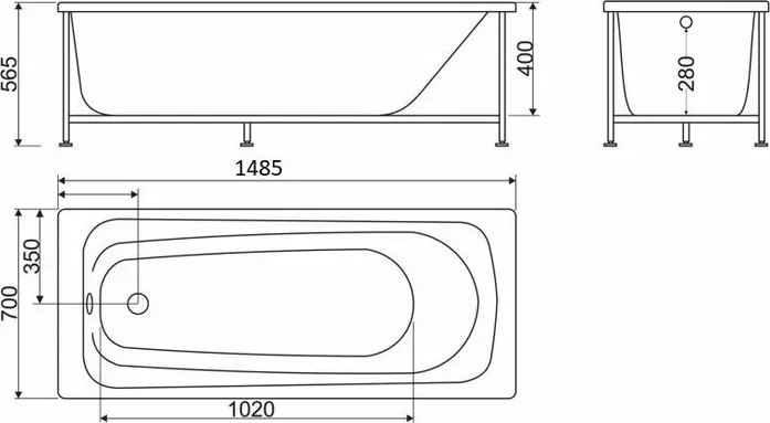 Фото №5 Акриловая ванна BELBANGO BB102 150х70х40 см (BB102-150-70)