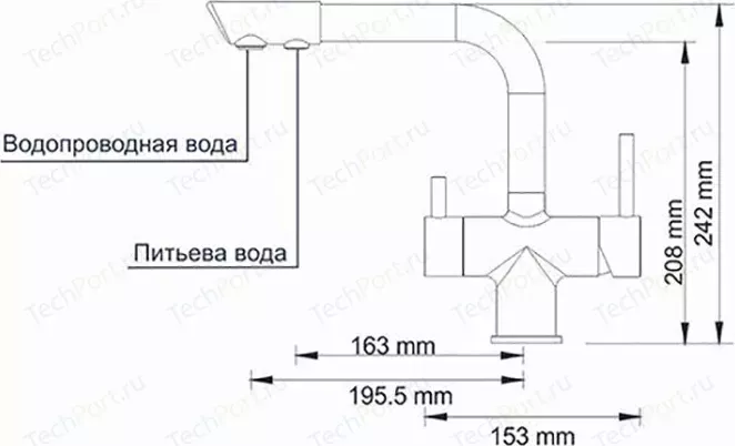 Фото №2 Смеситель для кухни Wasserkraft под фильтр (A8027)