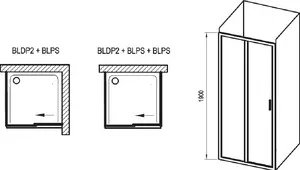 Фото №3 Душевой уголок RAVAK Blix BLDP2+BLPS 110x80 см, с поддоном, стекло прозрачное, сатин