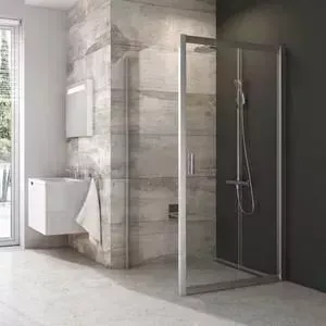 Фото №1 Душевой уголок RAVAK Blix BLDP2+BLPS 110x80 см, с поддоном, стекло прозрачное, сатин