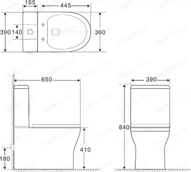 Фото №3 Унитаз AQUANET с бачком Cube-C с тонким сиденьем микролифт (CL-12248B, CL-12248B-1)