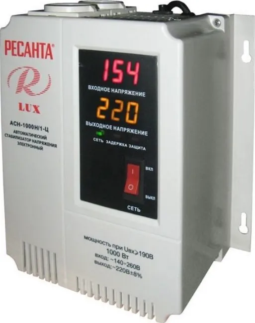Фото №3 Стабилизатор напряжения РЕСАНТА АСН-1 000 Н/1-Ц Lux