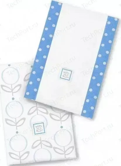 Фото №1 Полотенчики SwaddleDesigns Baby Burpie Set Blue Lolli Fleur (SD-601B)