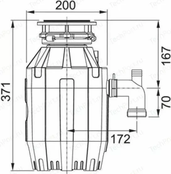 Фото №3 Измельчитель Franke пищевых отходов Turbo Elite TE-75 с пневмокнопкой (134.0535.241)