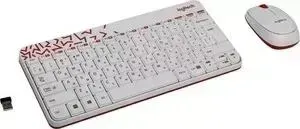Фото №1 Комплект LOGITECH Combo MK 240 Nano White-red (920-008212)