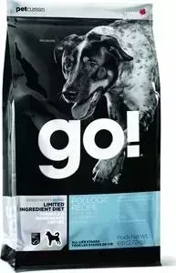 Сухой корм GO! NATURAL Holistic Dog Sensitivity+ Shine Grain+Gluten Free Pollock Recipe беззерновой с минтаем для щенков и собак 11,3кг (48539)