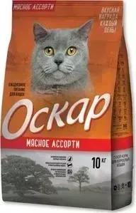 Сухой корм Оскар Мясное ассорти для взрослых кошек 10кг (201001221)