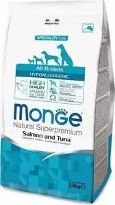 Фото №1 Сухой корм Monge Speciality Line Adult Dog All Breed Hypoallergenic Salmon and Tuna гипоаллергенный с лососем и тунцом для взрослых собак 2,5кг: харак