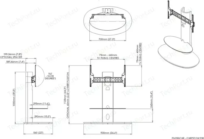 Фото №3 Тумба под телевизор AVF FSL93CHEXW
