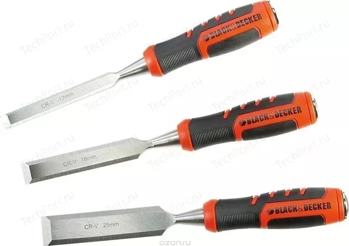 Фото №1 Набор стамесок BLACK&DECKER 3 шт 12-18-25 мм (BDHT0-16147)